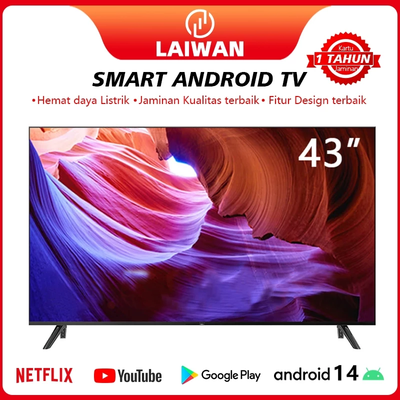 LAIWAN Smart TV 43 inch TV LED Digital Android TV FHD/UHD Televisi