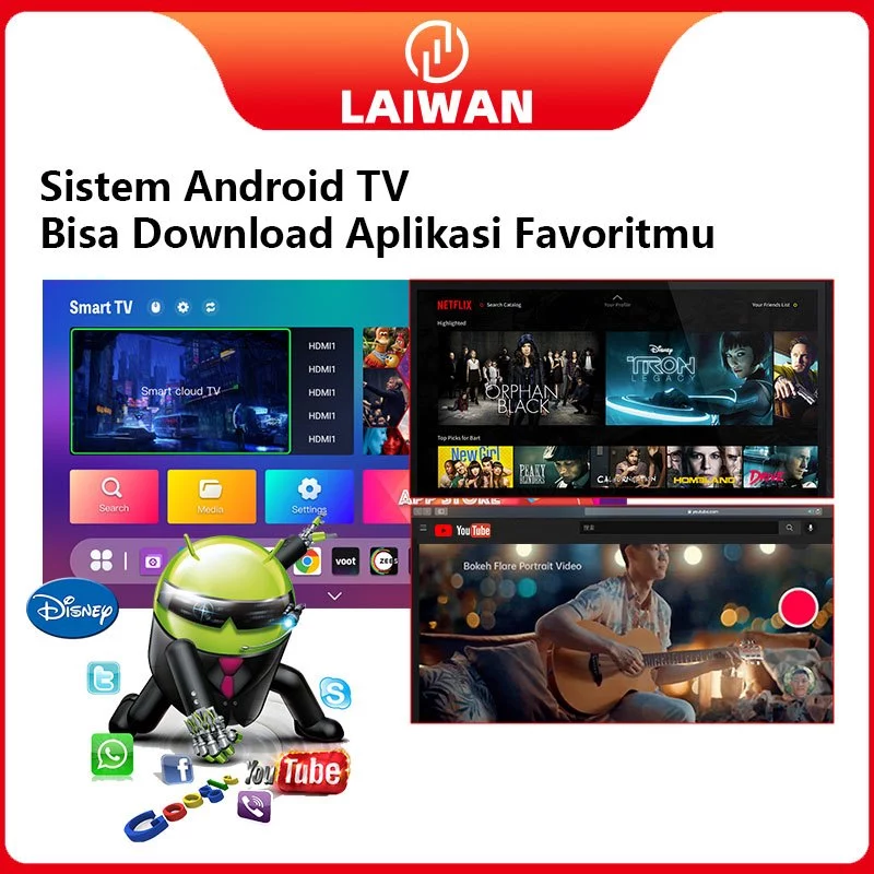 LAIWAN Smart TV 40 inch TV LED Digital Android TV FHD/UHD Televisi - Image 4